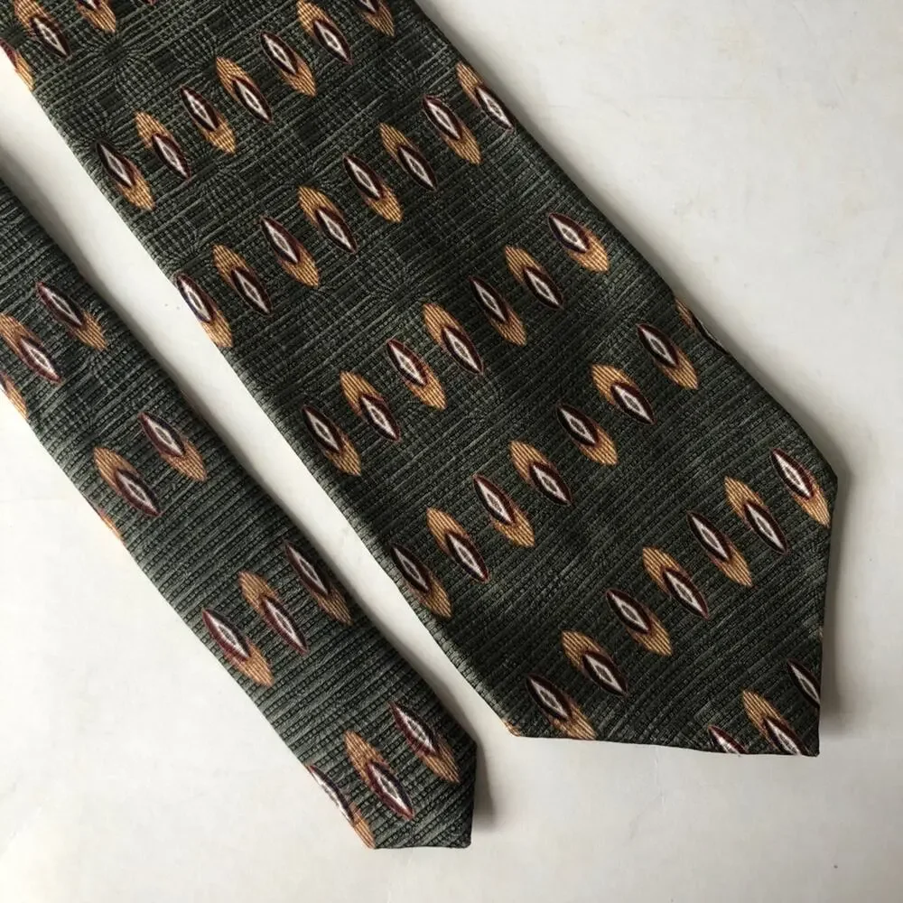 Bill Blass Black Label Silk Tie Diamonds Green